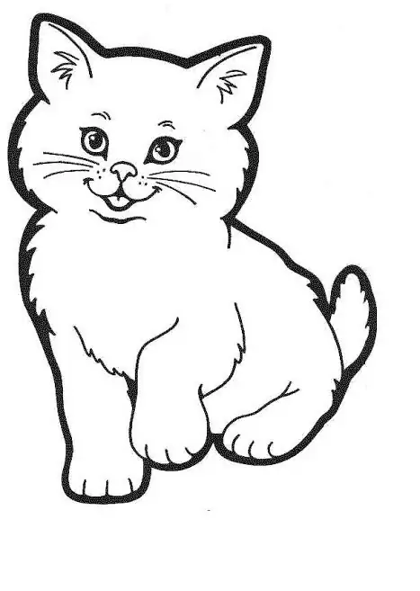 gambar kucing untuk diwarnai
